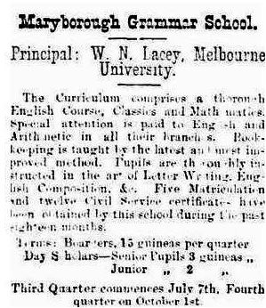 1884 Maryborough Grammar School advert Avoca mail Dec 30 Capture.jpg